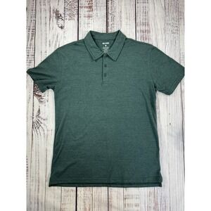 True Classic Polo Shirt Mens Medium Dark Forest Green Short Sleeve Athletic Cut